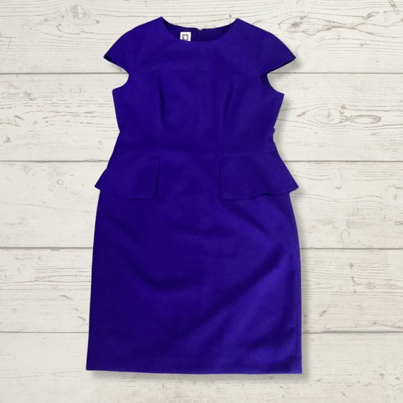 ANNE KLEIN Dress with Peplum faux pocket - Blue - Size 14 - Picture 3 of 3